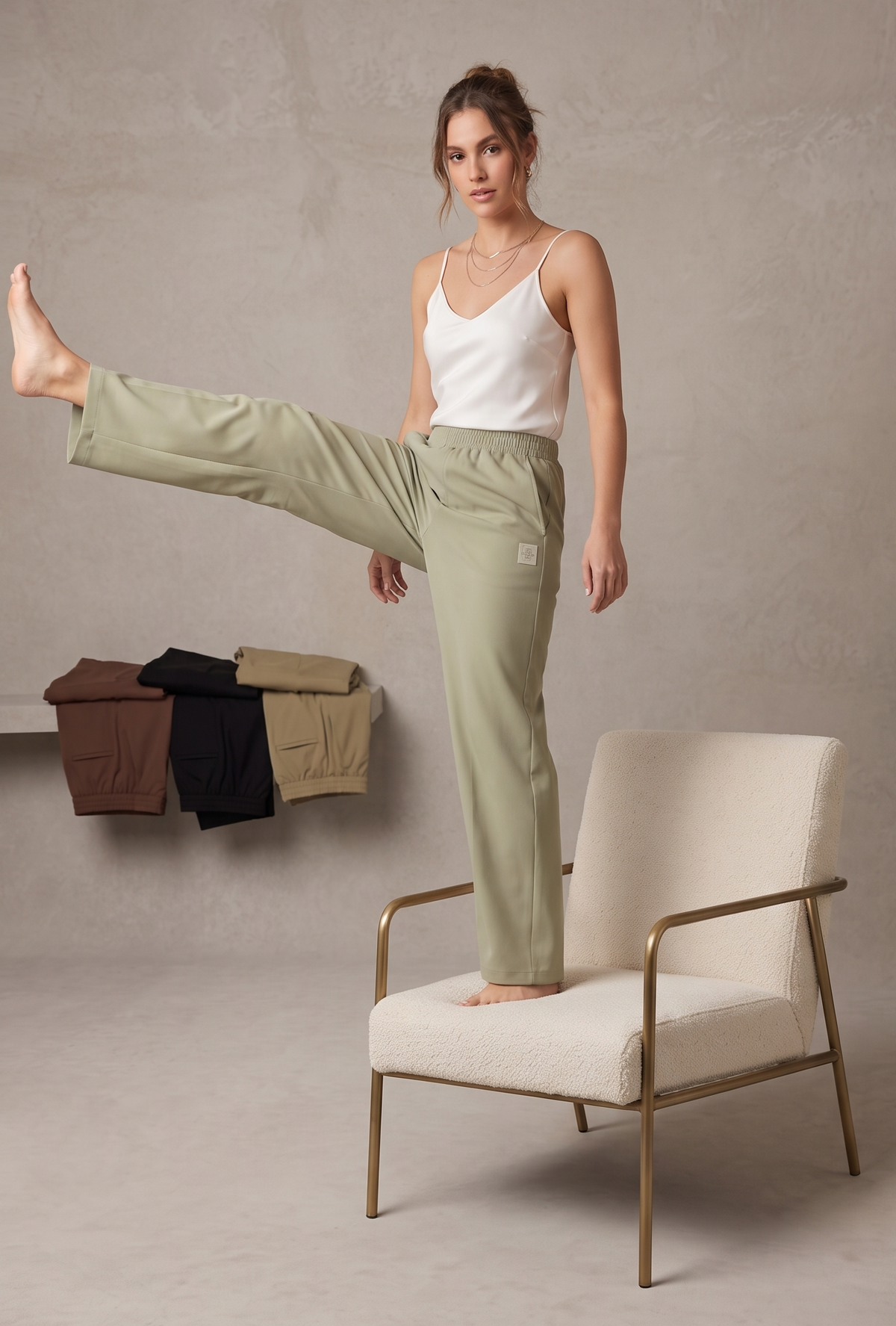 Straight fit The Signature Luxe Wide-Leg Trouser