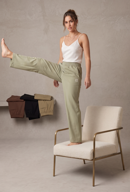 Straight fit The Signature Luxe Wide-Leg Trouser
