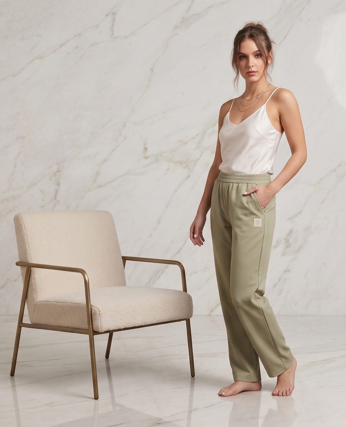 Straight fit The Signature Luxe Wide-Leg Trouser