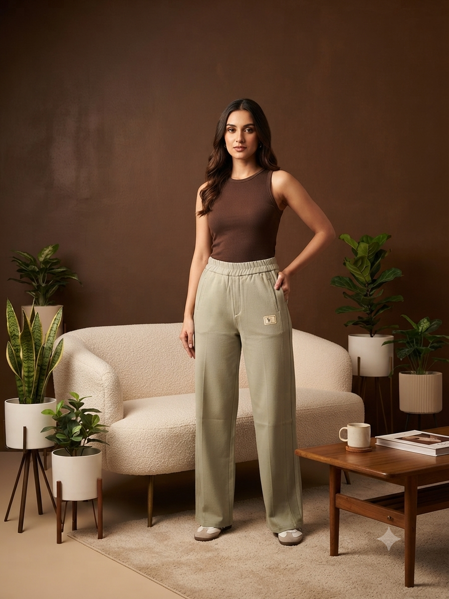 Straight fit The Signature Luxe Wide-Leg Trouser